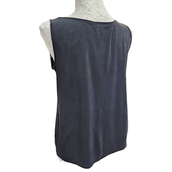 Eileen Fisher Black 100% Silk Georgette Top Capsule Wardrobe Classic Style M - Picture 5 of 10